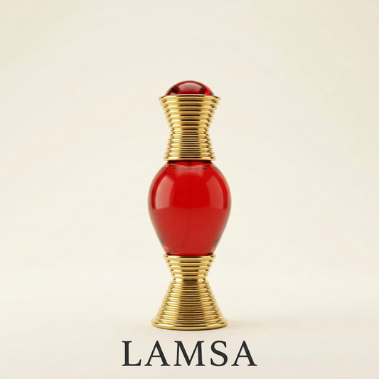 Red bottle with LAMSA at the bottom