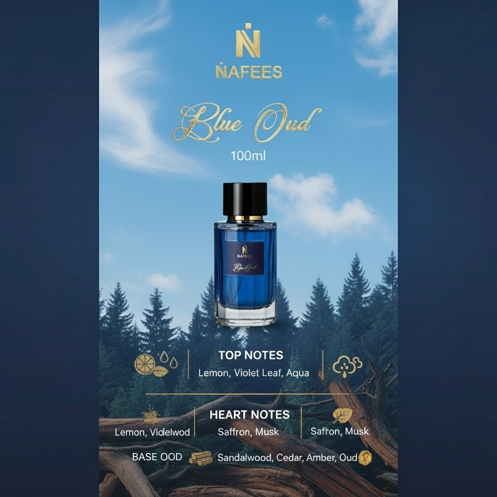 Blue Oud Instagram Story - Bottle Zoomed