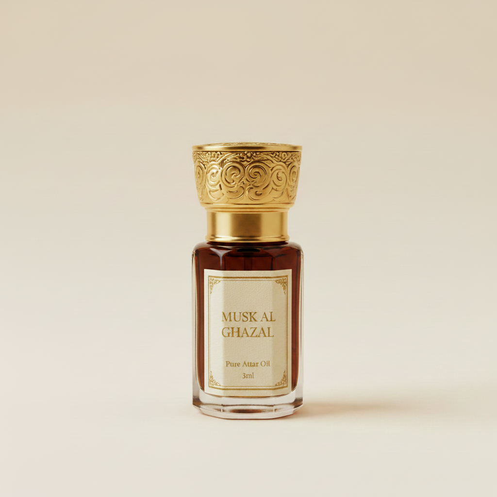 Musk Al Ghazal 3ml Attar - Dark Brown Liquid