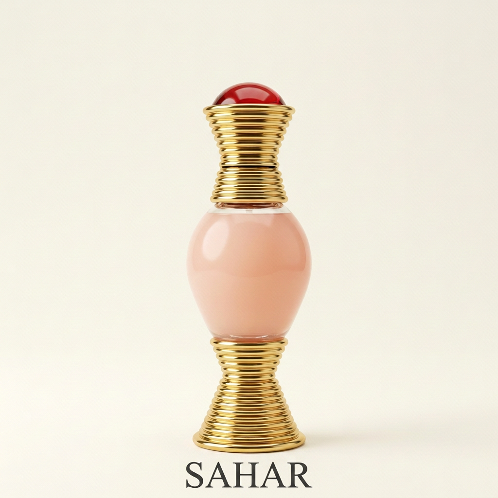 Peach bottle with SAHAR at the bottom