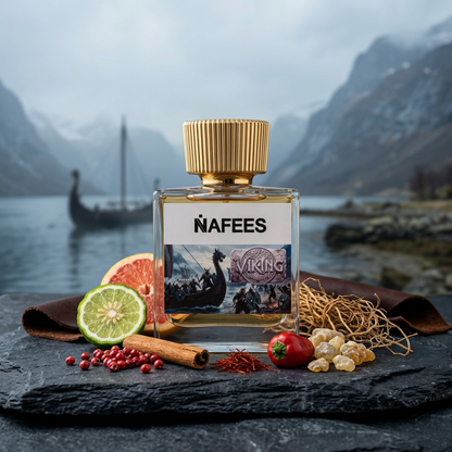 Viking perfume with Nordic scenery and fragrance ingredients